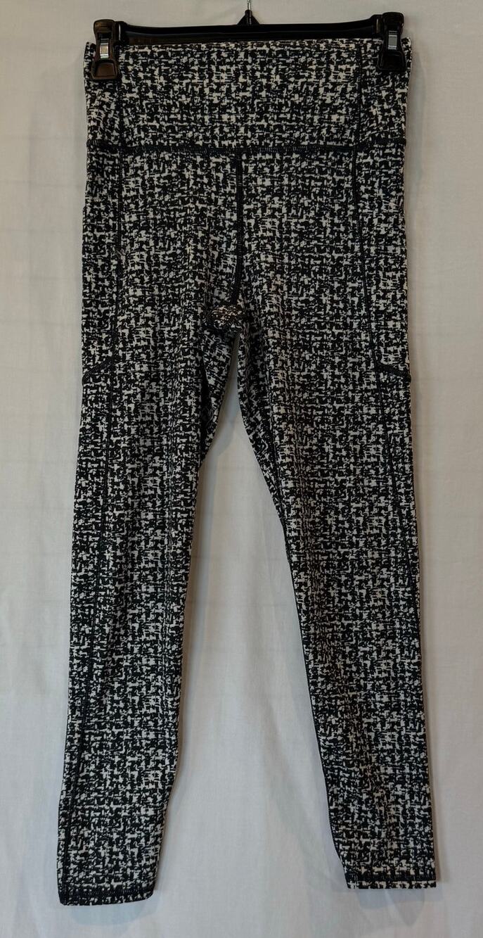 Women's Gap Fit Power Move High Rise Ankle Legging Black White Small Athletic